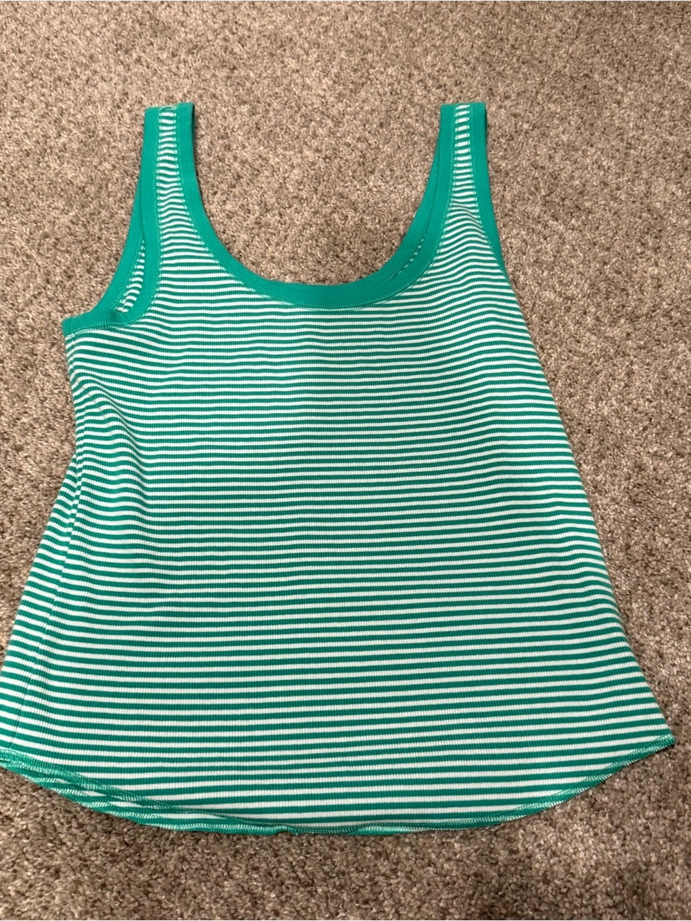 Aerie Green Striped Women’s Tank Top - Sleeveless Casual Tee
